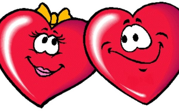 Два сердечка с глазками
