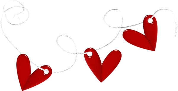 Сердечки на веревевочке