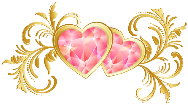 Свадебные сердечки на прозрачном фоне