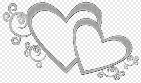 Свадебные сердечки на прозрачном фоне