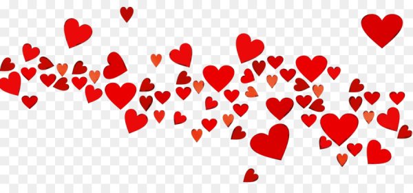 Много сердечек на прозрачном фоне