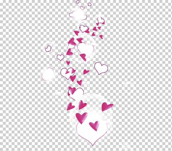 Бабочки сердечки на прозрачном фоне