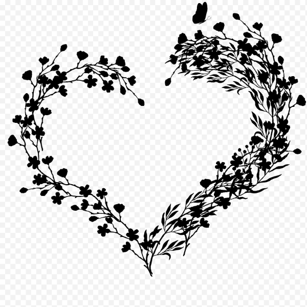 Сердце черно белое