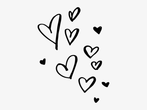 Черное сердечко на прозрачном фоне