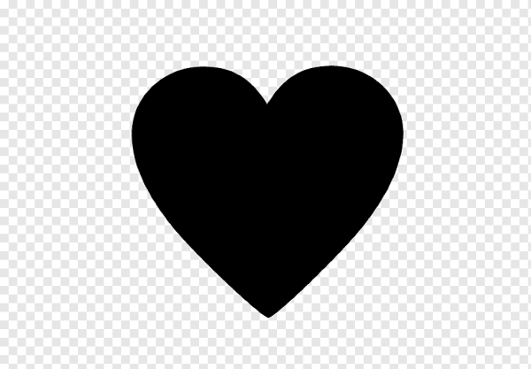 Черное сердце на прозрачном фоне