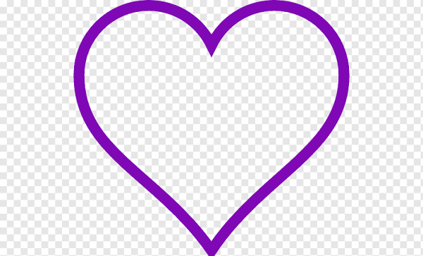 Сердечко с фиолетовым контуром