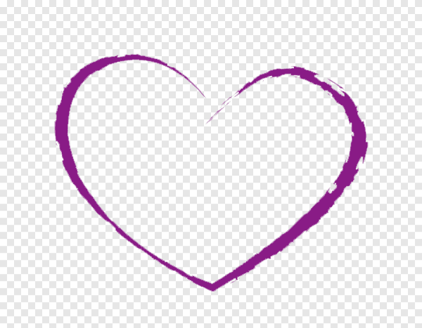 Фиолетовое сердце контур