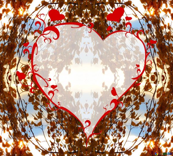 Осенний лист с сердечком