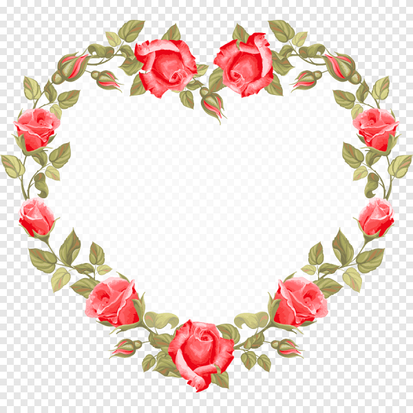 Рамка сердце из цветов