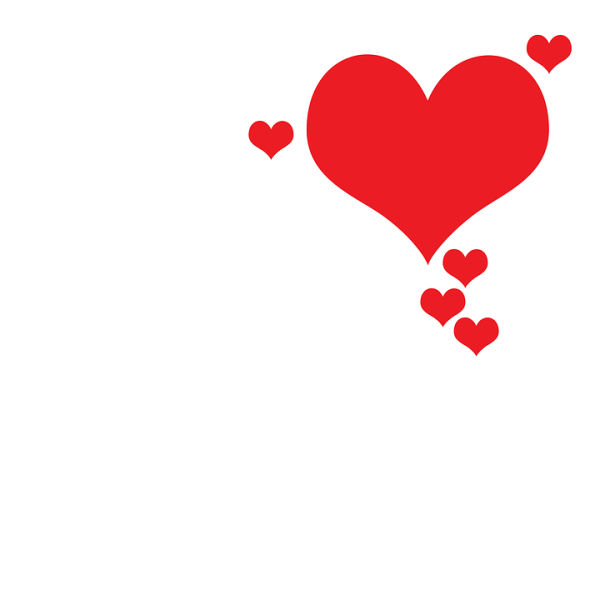 Сердечки Love is на прозрачном фоне