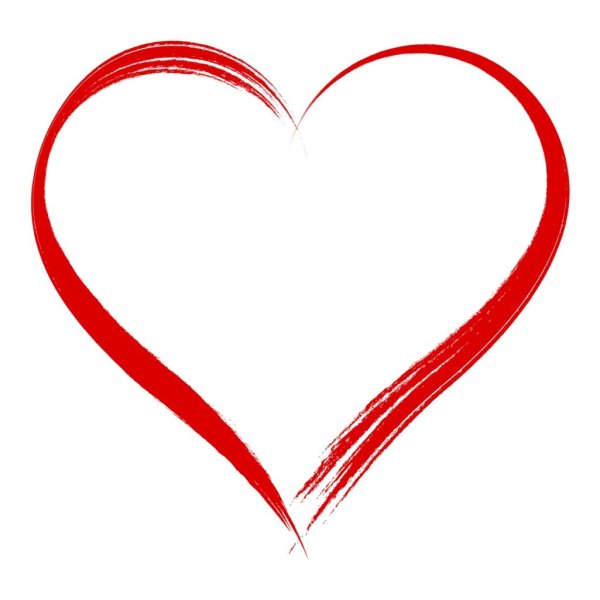 Сердце с красной обводкой