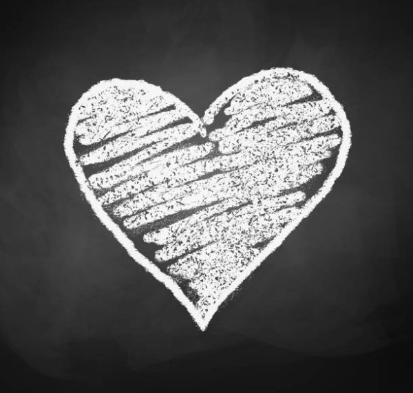 Сердце, нарисованное мелом
