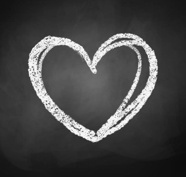 Сердце, нарисованное мелом