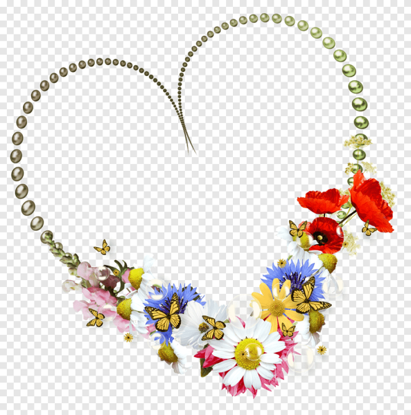 Рамка сердце из цветов