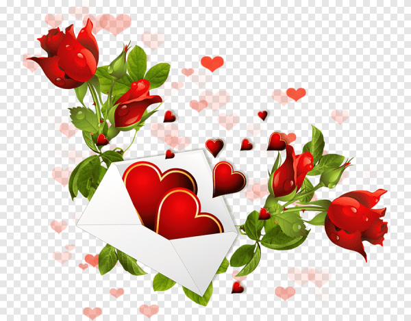 Сердце с цветами на прозрачном фоне