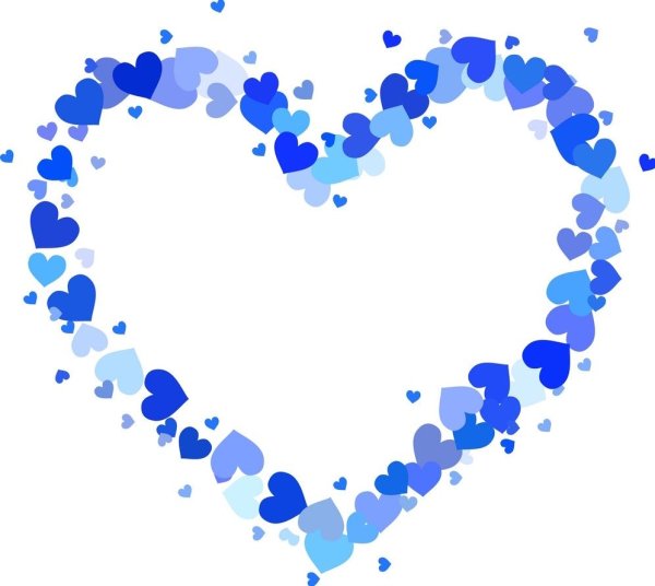 Рамка сердце синее