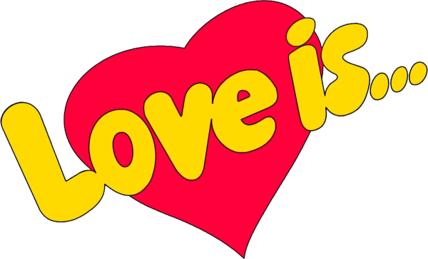 Надпись Love is из жвачки