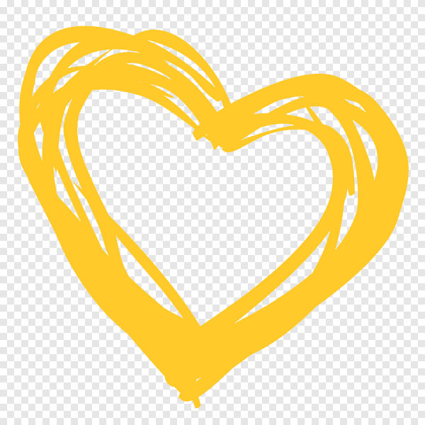 Желтое сердце без фона