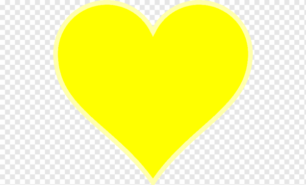Желтое сердце на прозрачном фоне