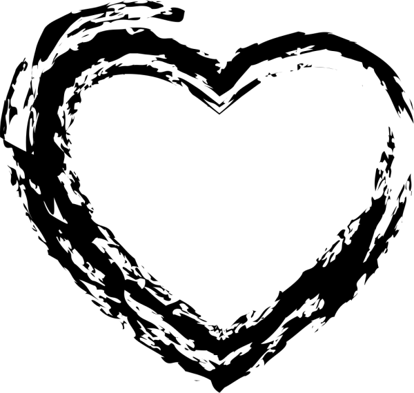 Сердечко черно белое