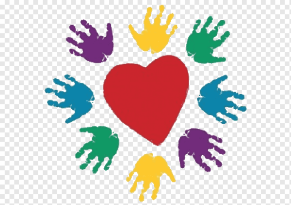 Сердце с ладошками детей