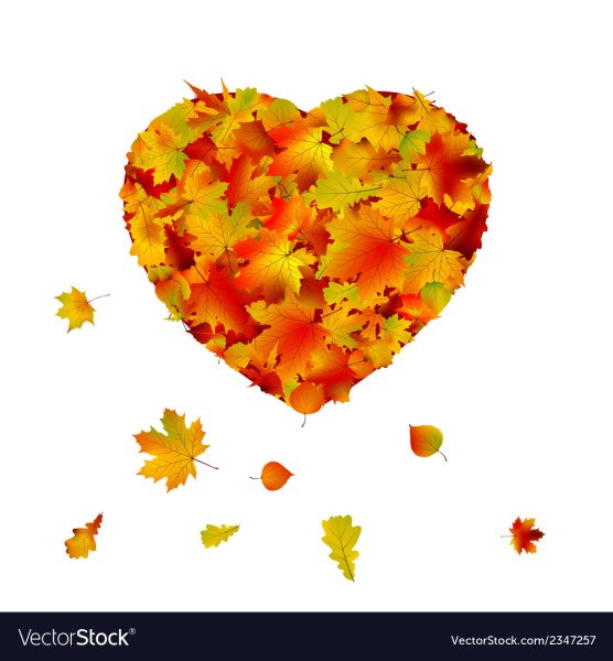 Осенний лист в форме сердца