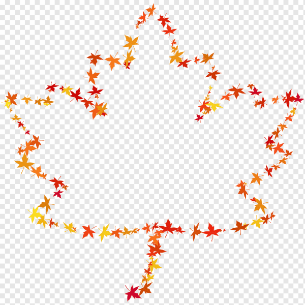 Круг из осенних листьев без фона