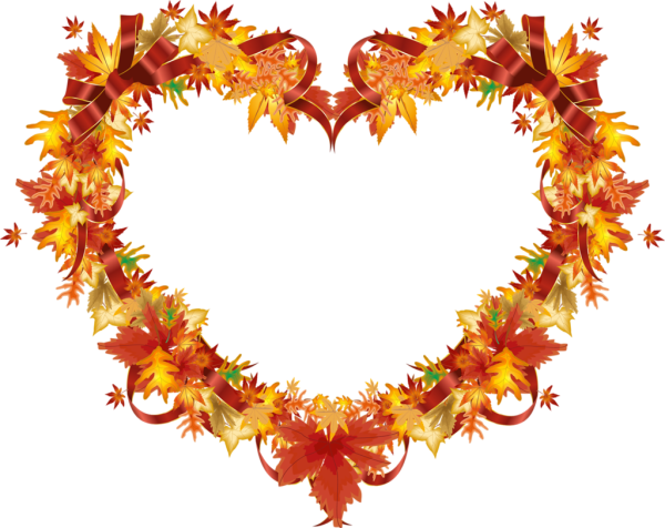 Сердце из осенних листьев