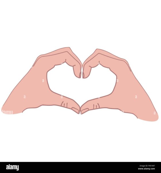 Сердечко из пальцев двух рук