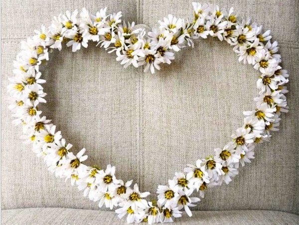 Сердце из ромашек