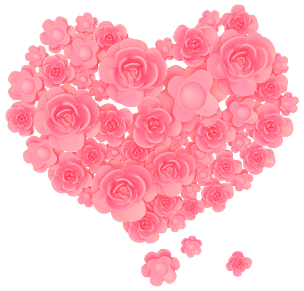 Сердце из розовых цветов