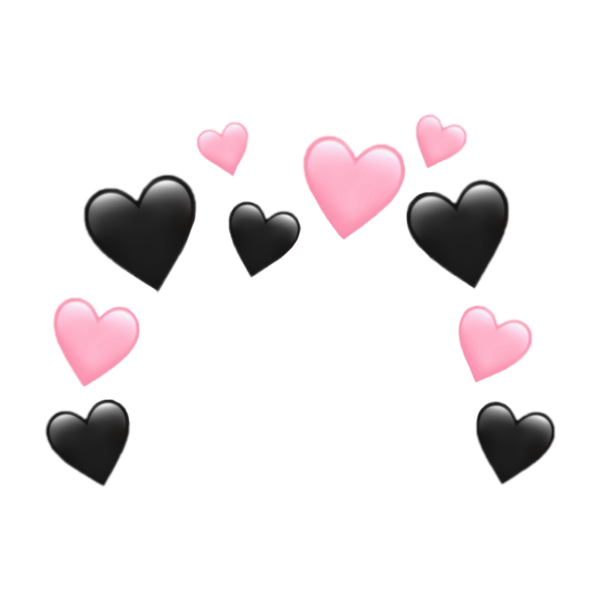 Чёрные сердечки над головой