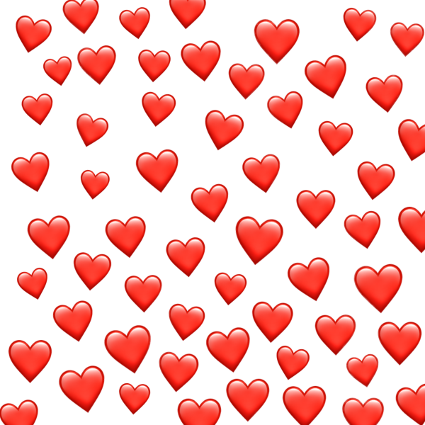 Сердечки из эмодзи много