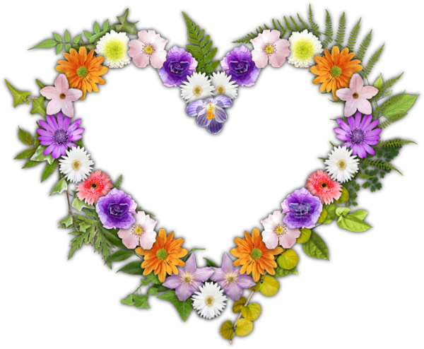 Фоторамки сердце из цветов