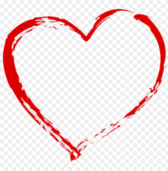 Контур сердца краской