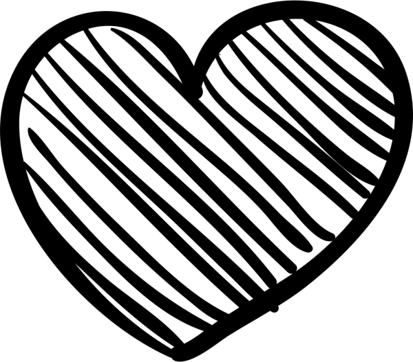 Сердечко штрихованное