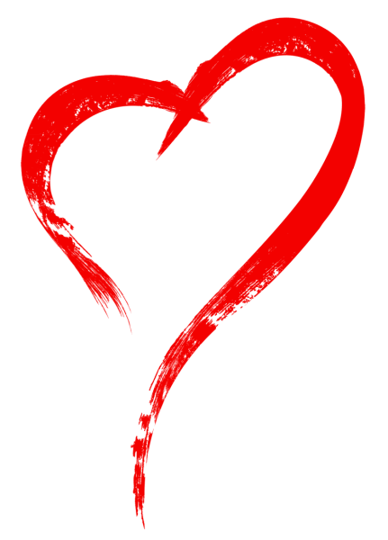 Нарисованное сердце на прозрачном фоне