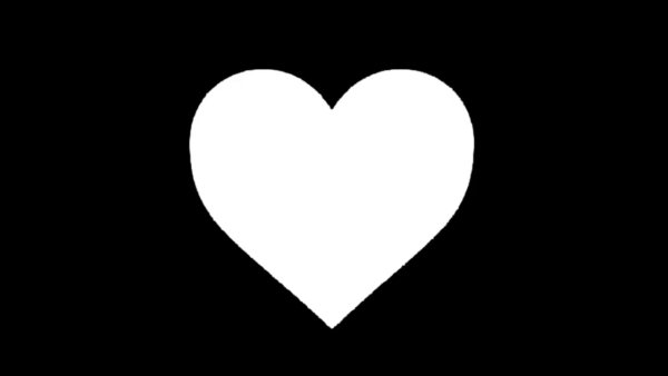 Белое сердце на черном фоне