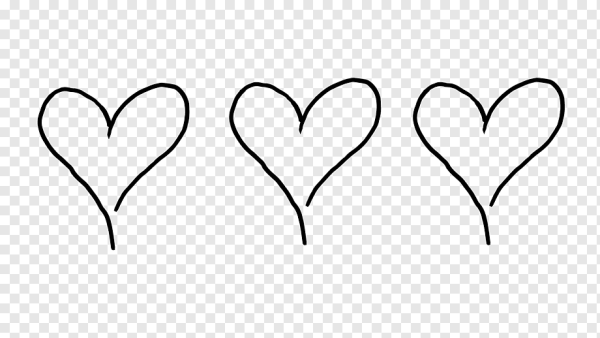 Три сердечка чб