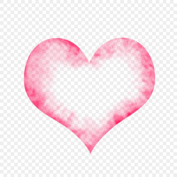 Розовое сердце на белом фоне