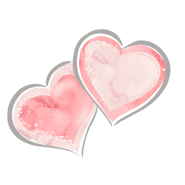 Нежно розовое сердце