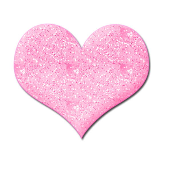 Блестящие розовые сердечки на прозрачном фоне