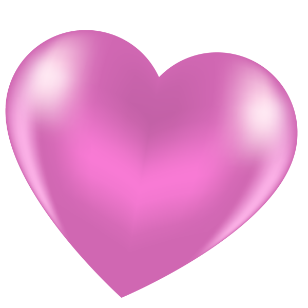 Розовое сердце на прозрачном фоне