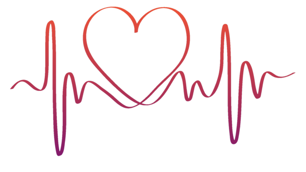 Эскиз кардиограмма с сердцем