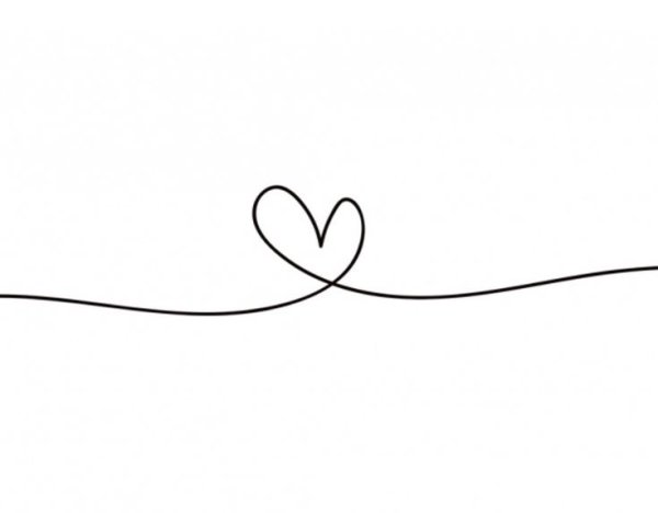 Сердечки одной линией в цвете