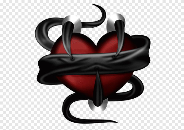 Черные сердечки с рожками