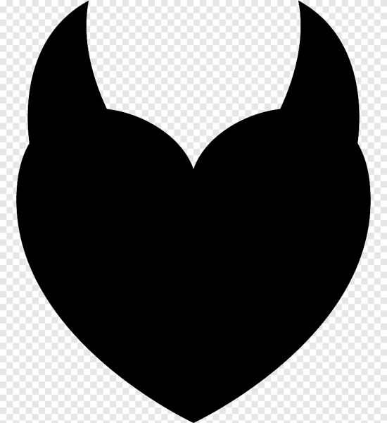 Черное сердечко без фона