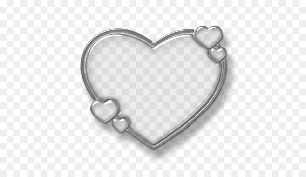 Серебряные сердечки на прозрачном фоне