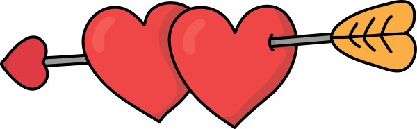 Сердечки со стрелой на прозрачном фоне