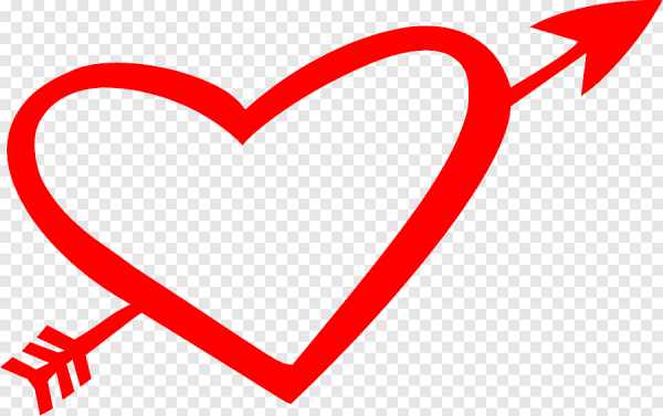 Сердце со стрелой контур